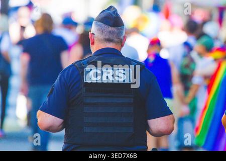 Il CRS è in una dimostrazione parigina Foto Stock