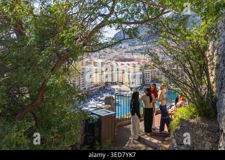 Principauté de Monaco, Monaco, Point de vue Port de Fontvieille Foto Stock