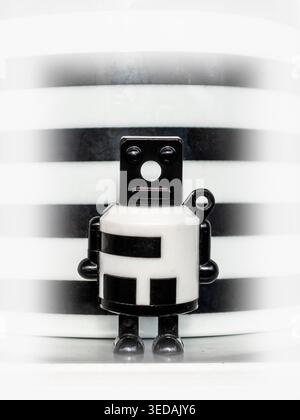 Paesaggio macro di sfondo zebra robot Foto Stock
