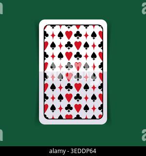 Design del lato posteriore della carta da gioco con motivo a simboli completi. Illustrazione vettoriale Illustrazione Vettoriale