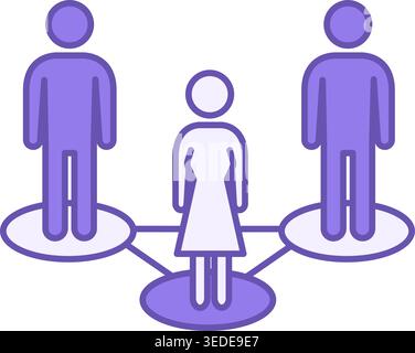 Icona gruppo colorato. Icona vettoriale di persone di sesso diverso. Donne e uomini Illustrazione Vettoriale