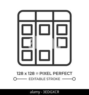 Icona della linea pixel Perfect della scheda Kanban Illustrazione Vettoriale