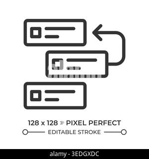 Icona linea perfetta pixel backlog Illustrazione Vettoriale