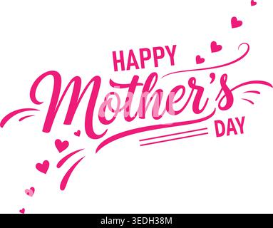 Buona festa della mamma Elegant script Typography Illustration Illustrazione Vettoriale