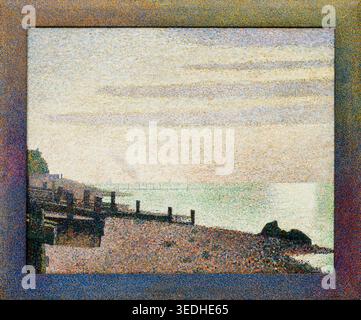 Georges Seurat, sera, Honfleur, pittura di paesaggio ad olio su tela, 1886-1888 Foto Stock