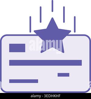 Icona della carta premio colorata. Illustrazione vettoriale. Carta bancaria o di sconto che offre al titolare sconti, bonus o Cash Back sugli acquisti. Ricompensa e S Illustrazione Vettoriale