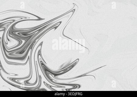 Questa immagine presenta un bellissimo design in marmo grigio e bianco su uno sfondo testurizzato. Gli schemi vorticosi creano un senso di movimento e fluidità, Foto Stock