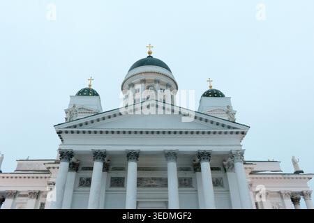 Cattedrale di Helsinki in inverno. Foto Stock