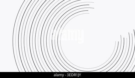 Una composizione minimalista con sottili archi ricurvi su sfondo chiaro, che creano un senso di movimento e ritmo. Foto Stock