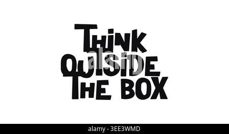Frase motivazionale fuori dagli schemi in un tipo creativo funky. Perfetto per aziende, innovazione, mentalità alle startup o contenuti didattici. Vettore Illustrazione Vettoriale