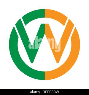 Logo Letter W per il marchio adobe Illustrazione Vettoriale