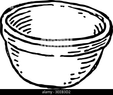 Illustrazione vettoriale della vaschetta di miscelazione disegnata a mano Illustrazione Vettoriale