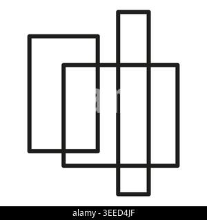 Una moderna composizione astratta geometrica Vector con contorni rettangolari sovrapposti disposti in un motivo minimalista ed elegante. EPS 10. Illustrazione Vettoriale