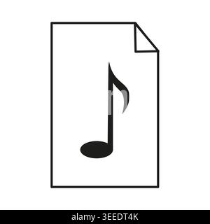 Documento musicale che mostra il vettore del simbolo dell'ottava nota ideale per l'interfaccia audio digitale creativa e il design di un'app mobile moderna EPS 10. Illustrazione Vettoriale