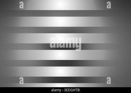 Uno sfondo astratto con strisce orizzontali grigie e un fascio verticale soffice e luminoso di luce bianca e argento. Foto Stock