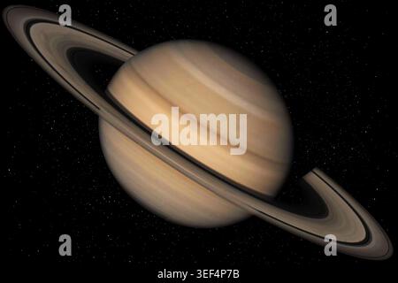 Saturno è il sesto pianeta dal Sole nel sistema solare. Elementi immagine forniti dalla NASA. Foto Stock