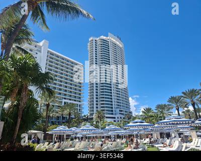 Fontainebleau Hotel, Miami Beach, Florida Foto Stock