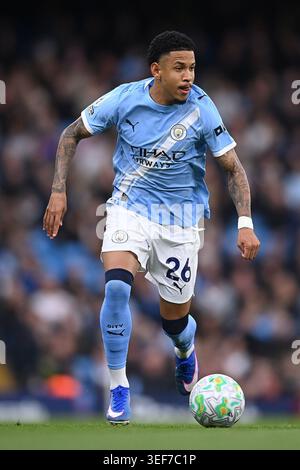 Manchester, Regno Unito. 13 maggio 2026. Savio of Manchester City durante la partita Manchester City vs Crystal Palace Premier League all'Etihad Stadium di Manchester, Inghilterra il 13 maggio 2026 Credit: Ben Roberts/Every Second Media Credit: Every Second Media/Alamy Live News Foto Stock