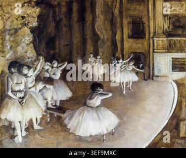 Edgar Degas, The Ballet Rehearsal on Stage, painting in oil on canvas, 1874 Foto Stock