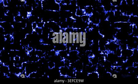 Le linee blu brillanti creano un'incantevole visualizzazione su uno sfondo scuro di notte. Foto Stock