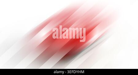 Uno sfondo astratto con strisce diagonali con una sfumatura rossa vivace, arricchito da effetti luminosi morbidi e sfocati isolati su uno sfondo bianco. Foto Stock