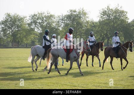Windsor, Berkshire, Regno Unito. 15 maggio 2026. Cavalli e cavalieri sono in partenza al Windsor Great Park questa mattina a Windsor, Berkshire, partecipando alla Royal Windsor Endurance Race. Crediti: Maureen McLean/Alamy Live News Foto Stock
