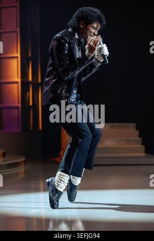 JAAFAR JACKSON in MICHAEL (2026), diretto da ANTOINE FUQUA. Crediti: GK Films/ Lionsgate / album Foto Stock