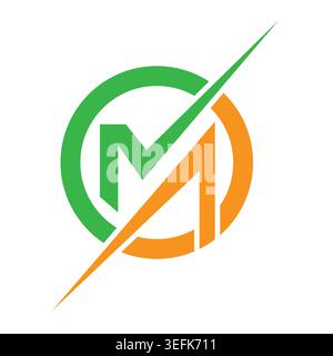 Design e branding del logo Letter M. Illustrazione Vettoriale
