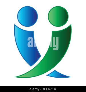 Branding del logo per due persone Illustrazione Vettoriale