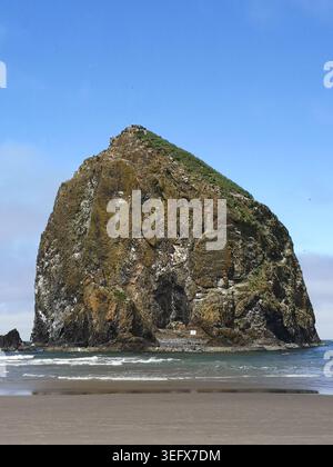 Haystack Rock, Cannon Beach, Oregon, Stati Uniti d'America Foto Stock