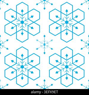Elegante motivo geometrico con fiocco di neve esagonale senza cuciture e design minimalista Foto Stock