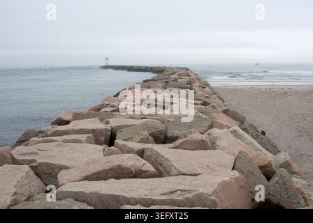 Il molo di Wells Harbor, Maine Foto Stock