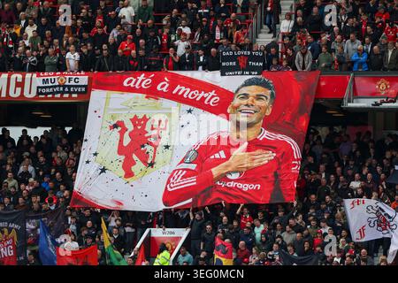 Manchester, Regno Unito. 17 maggio 2026. Casemiro (18), centrocampista del Manchester United contro Nottingham Forest Premier League match all'Old Trafford, Manchester, Inghilterra il 17 maggio 2026 Foto Stock