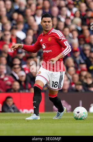 Manchester, Regno Unito. 17 maggio 2026. Casemiro del Manchester United durante la partita Manchester United vs Nottingham Forest Premier League all'Old Trafford, Manchester. Il credito per immagini dovrebbe essere: Andrew Yates/Sportimage Credit: Sportimage Ltd/Alamy Live News Foto Stock