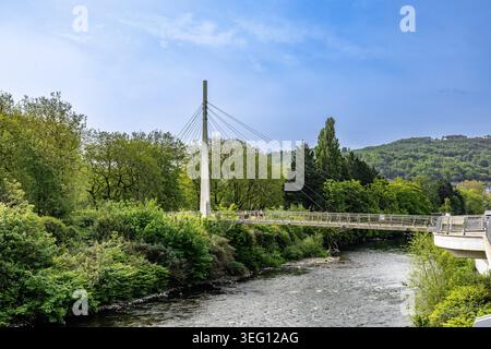 Città di Pontypridd, ponte sul parco Foto Stock