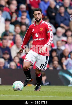 Manchester, Regno Unito. 17 maggio 2026. Bruno Fernandes del Manchester United durante la partita Manchester United vs Nottingham Forest Premier League all'Old Trafford, Manchester. Il credito per immagini dovrebbe essere: Andrew Yates/Sportimage Credit: Sportimage Ltd/Alamy Live News Foto Stock