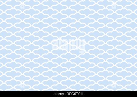 Le nuvole blu creano uno sfondo in stile giapponese Illustrazione Vettoriale