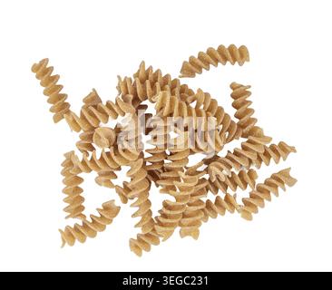 Una piccola pila di pasta integrale su sfondo trasparente Foto Stock