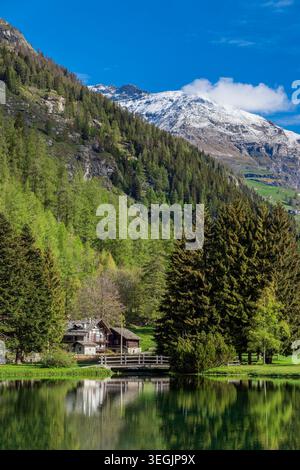 Lago Gover, Gressoney-Saint-Jean, Valle d'Aosta, Italia Foto Stock