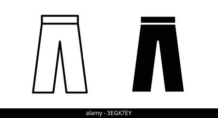 Logo icona pantaloni. Icone di stile del contorno con versioni piatte Illustrazione Vettoriale