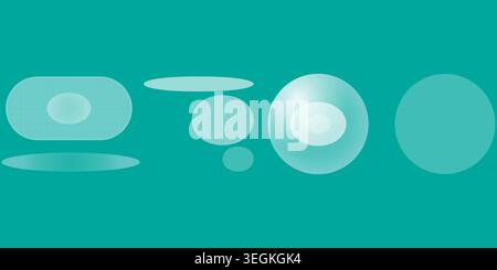 Composizione astratta con forme geometriche nei colori verde acqua e azzurro. Illustrazione Vettoriale