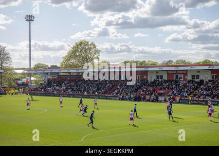 Vista generale dello stadio di casa dello Stevenage FC e dello Stevenage Stadium. durante la partita. Foto Stock