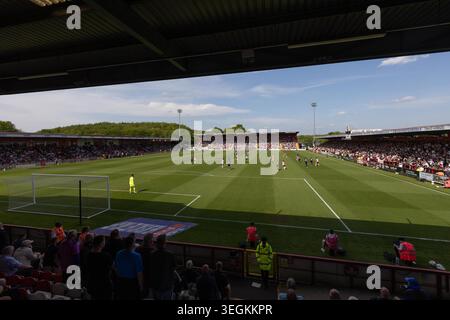 Vista generale dello stadio di casa dello Stevenage FC e dello Stevenage Stadium. durante la partita. Foto Stock