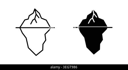 Illustrazioni grafiche vettoriali con icone iceberg Illustrazione Vettoriale