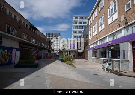 La rigenerazione dell'Harlow Town Centre dopo la loro offerta per un finanziamento del Town's Fund, creato dal governo britannico, per un valore massimo di 25 milioni di sterline. Foto Stock