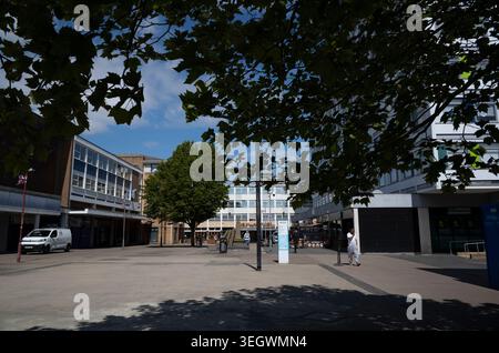 La rigenerazione dell'Harlow Town Centre dopo la loro offerta per un finanziamento del Town's Fund, creato dal governo britannico, per un valore massimo di 25 milioni di sterline. Foto Stock