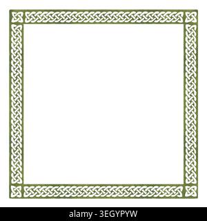 Ornamento di confine scandinavo vichingo. Antico design decorativo in stile celtico, scandinavo, lavorazioni a nodo. Illustrazione ad acquerello originale dipinta a mano Foto Stock