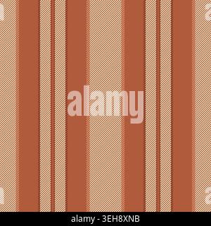 Vecchia striscia di sfondo verticale, linee multicolori senza cuciture vettoriali. Tessuto di isolamento tessuto tessuto texture in arancio e mandorla sbiancata Illustrazione Vettoriale