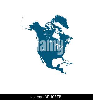Mappa del Nord America, insegna silhouette. Mappa del mondo Globe. Illustrazione vettoriale isolata su sfondo trasparente. Continente americano Illustrazione Vettoriale