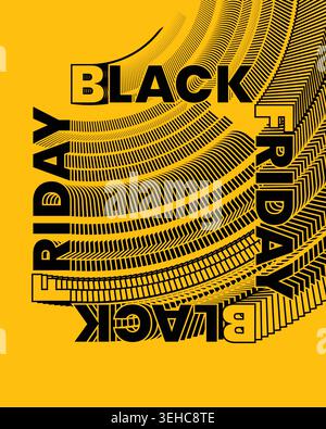Poster Black Friday grafica geometrica complessa Illustrazione Vettoriale